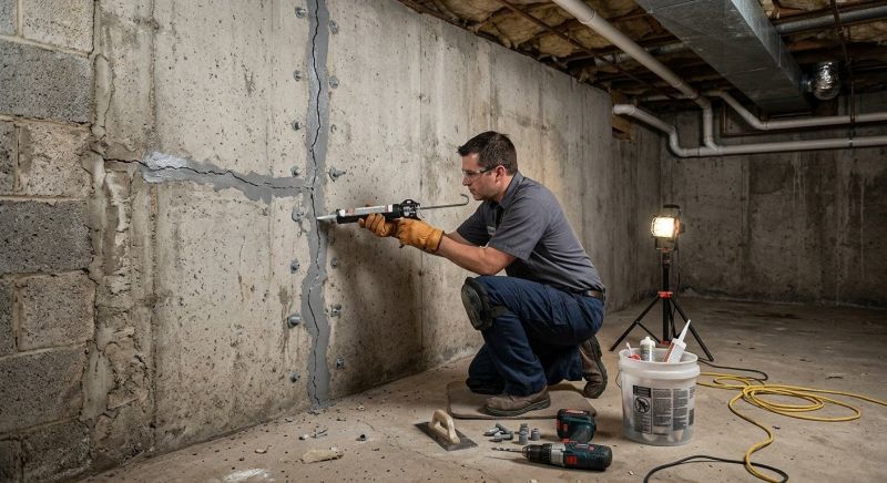 Basement Crack Repair in Asheboro, NC