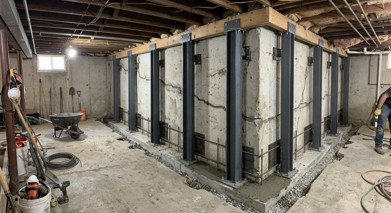Basement Stabilization in Asheboro, NC