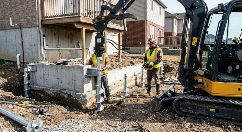 Helical Piers Installation in Asheboro, NC
