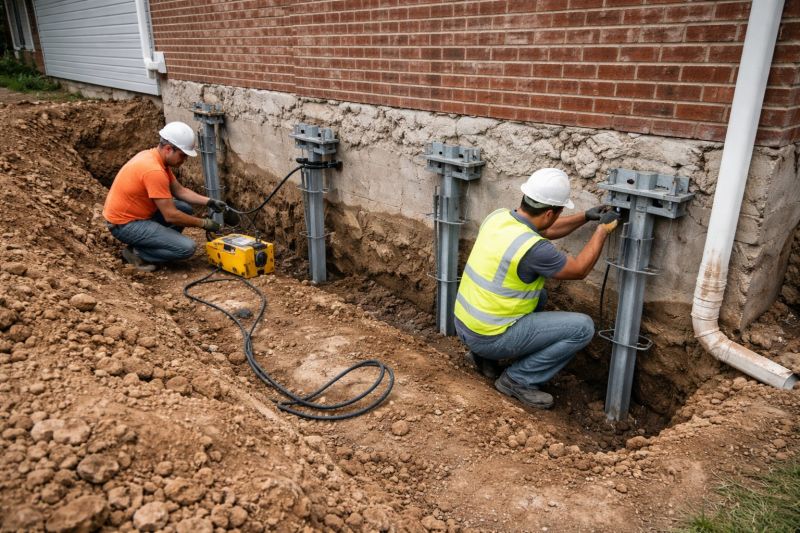 Helical Piers Installation in Asheboro, NC