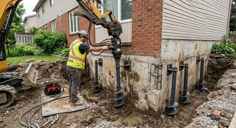 Helical Pile Installation in Asheboro, NC