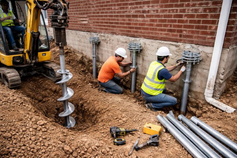Helical Pile Installation in Asheboro, NC